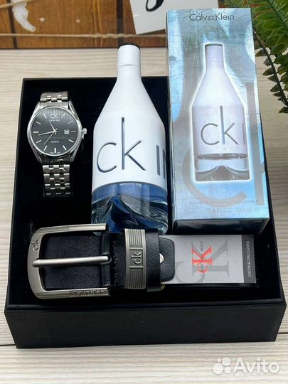 Ремень часы парфюм подарочный набор