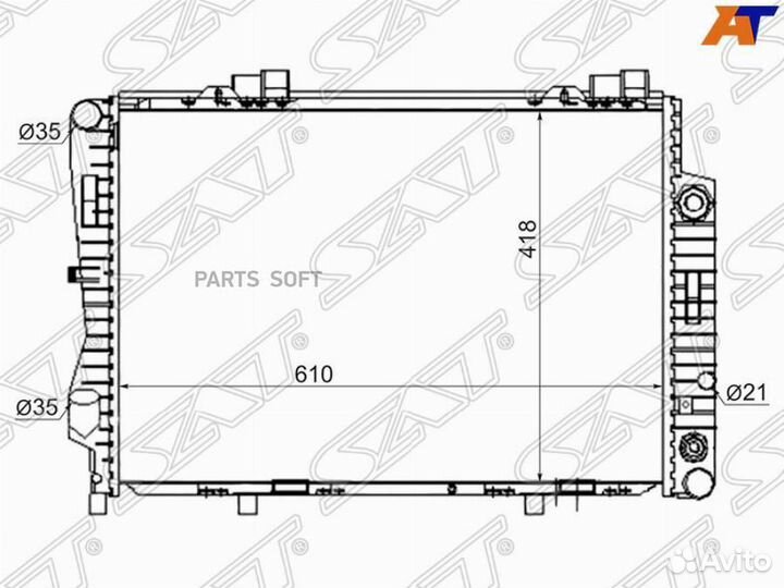 Радиатор охлаждения Мерседес С класс W202 2.8/3.6