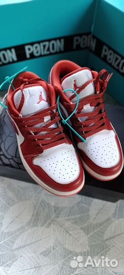 Кроссовки Nike air Jordan 1 Low(серые,красные)