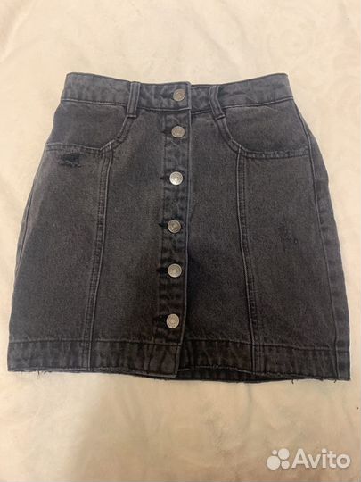 Юбка джинсовая черная