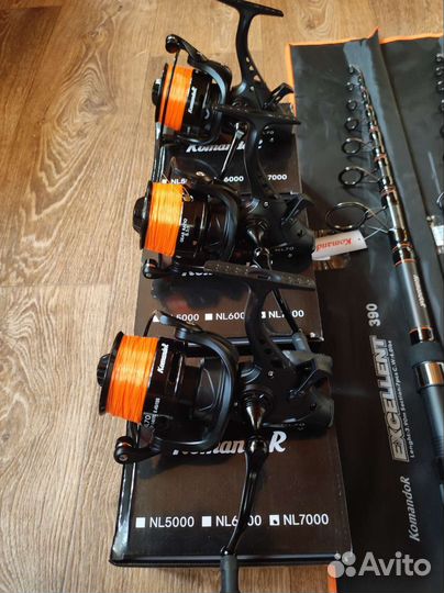 Карповые телескопы с катушками, комплект 3+3