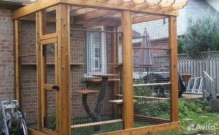 Вольер для кошки, енота, выгул, домик, уличный дом