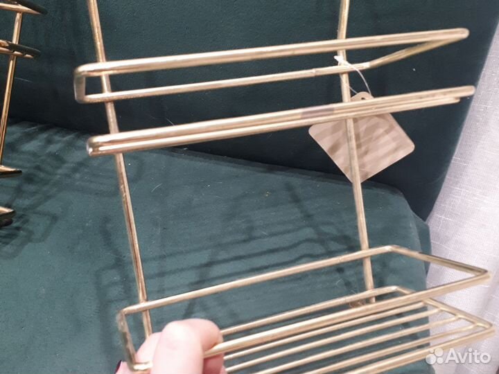 Полочки на рейлинг золотые