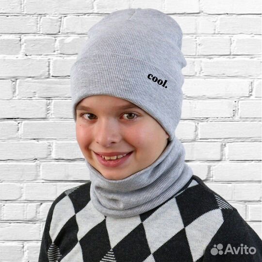 Шапка и снуд трикотажная весна новая
