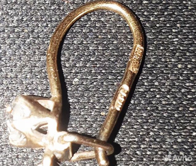 Серьги серебро с позолотой СССР.1968