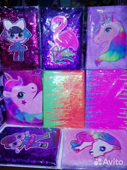 Блокноты С мехом И пайетками