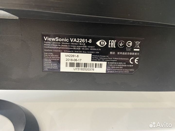 Монитор viewsonic VA2261-8