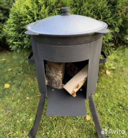 Kaзан чугyнный 12 литров с пeчкой