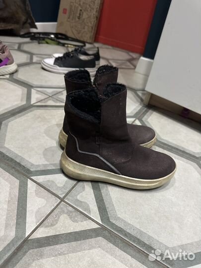 Сапоги ботинки высокие зимние натуральная замша