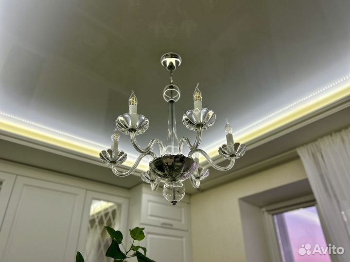 Люстра потолочная стекло Италия