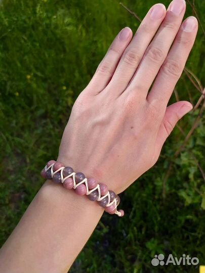 Браслет плетеный из натуральных камней