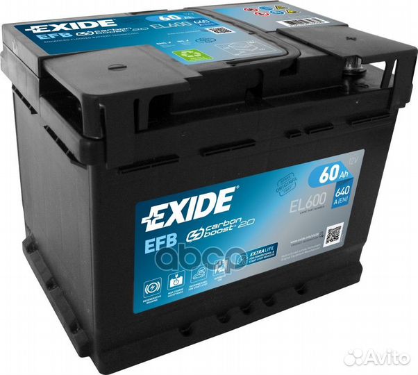Exide EL600 ECM аккумуляторная батарея 19.5/17