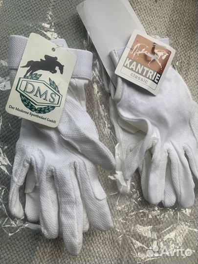 Перчатки белые для верховой езды