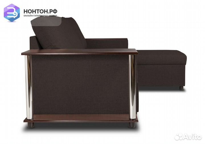 Диван угловой дельфин Форест кофейный