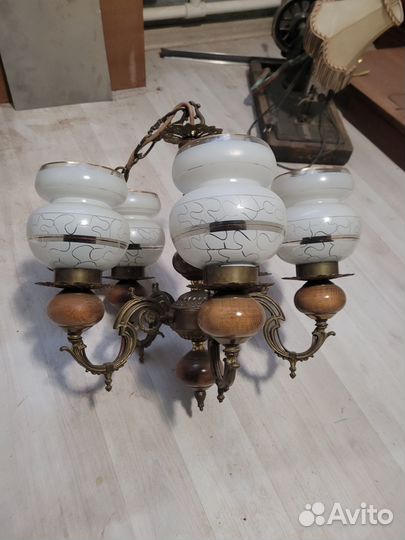 Люстра винтаж бронза