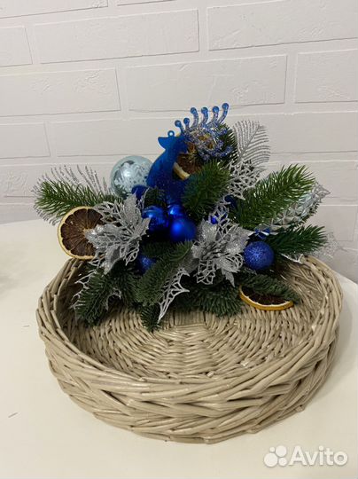 Фруктовница тарелочка для фруктов новогодняя декор