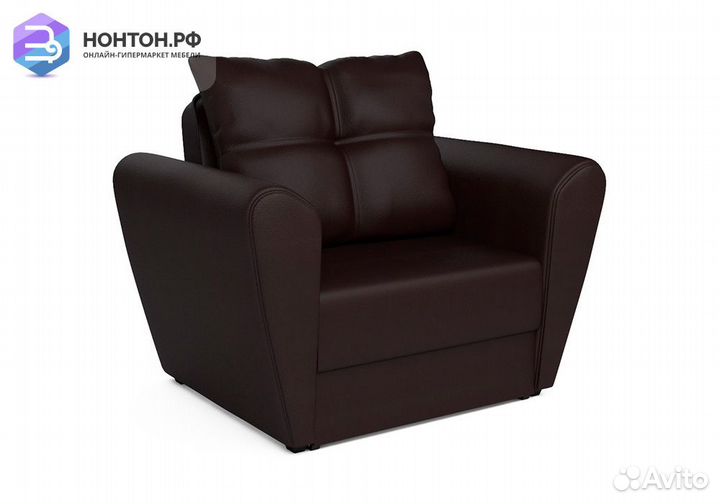 Кресло выкатное Квартет экокожа коричневая