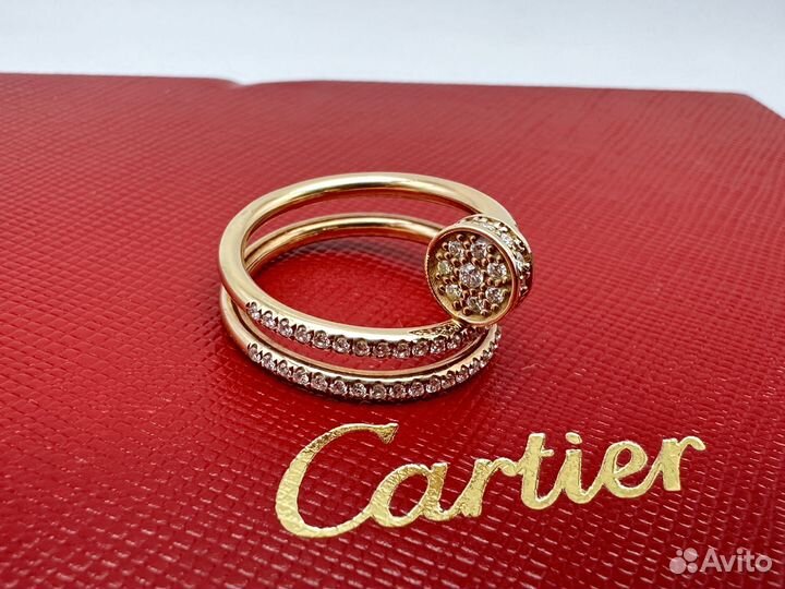 Золотое кольцо cartier гвоздь с бриллиантами 7г