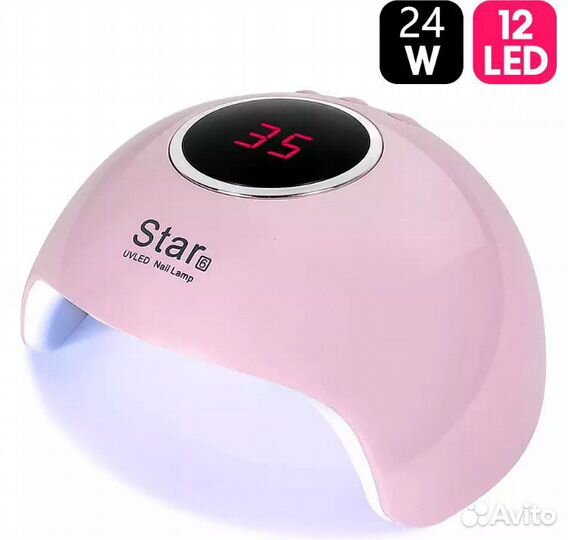 Лампа для маникюра новая+3 гель лака в подарок