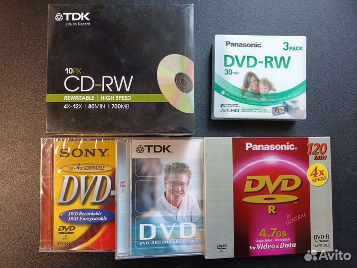 CD, DVD-диски TDK, sony, panasonic