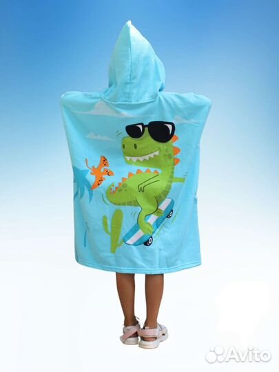 Полотенце пончо детское пляжное