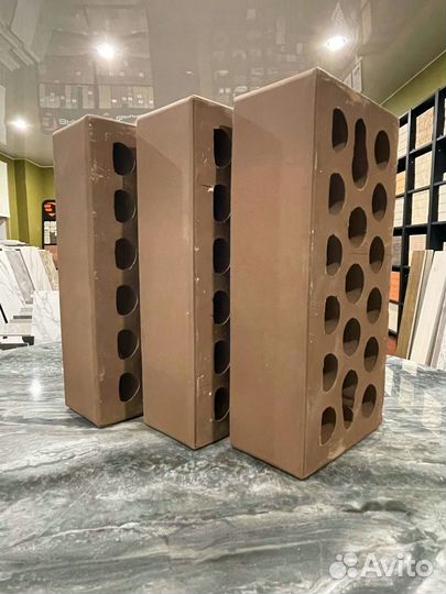 Кирпич облицовочный шоколад гладкий Керма