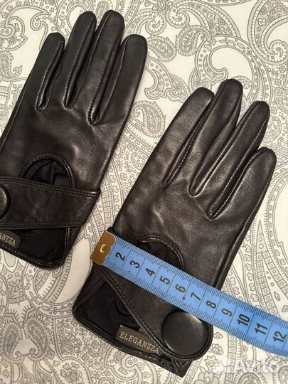 Перчатки женские кожаные черные