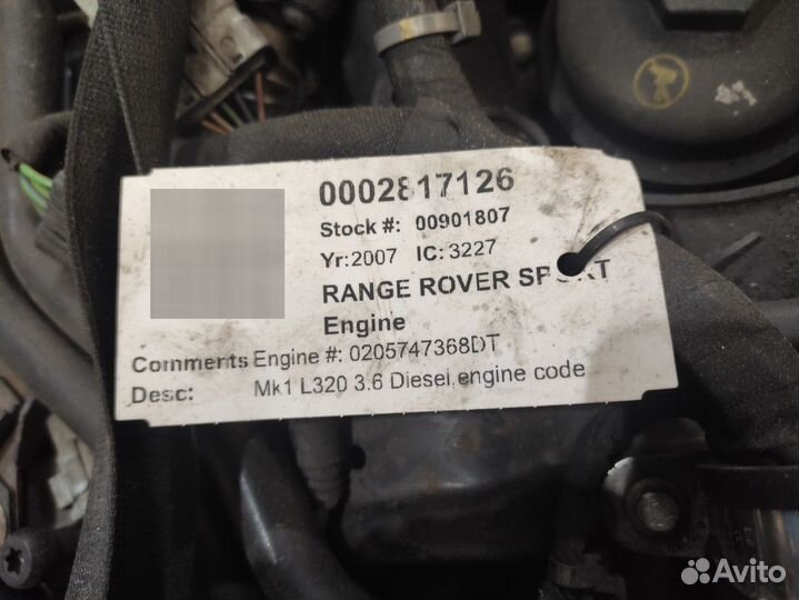 Двигатель Range Rover 3.6 diesel 368DT