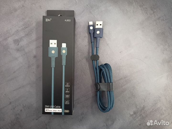 Кабель ZMI Magnet USB Lightning Apple Cable 1m Син