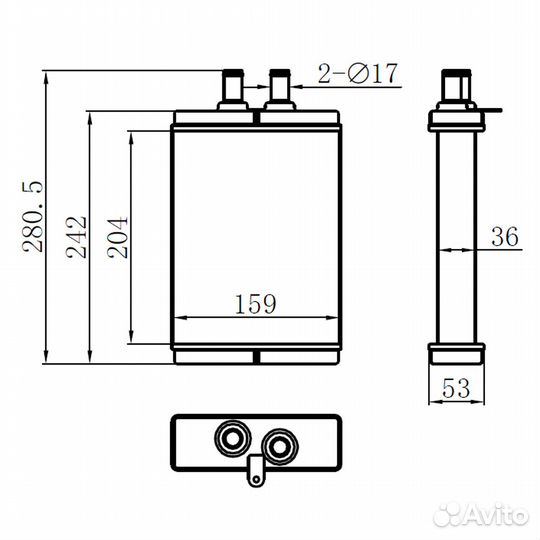 Радиатор отопителя салона HR-503-K isuzu forward