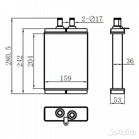 Радиатор отопителя салона HR-503-K isuzu forward