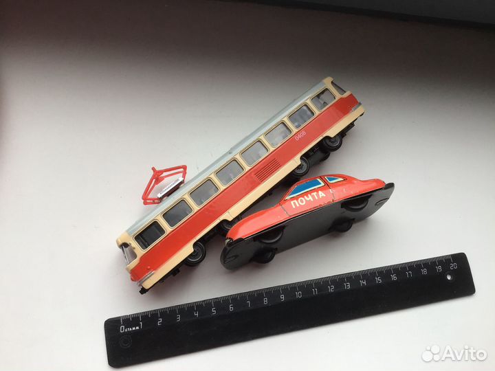 Машинка Почта СССР и модель трамвай 1/87