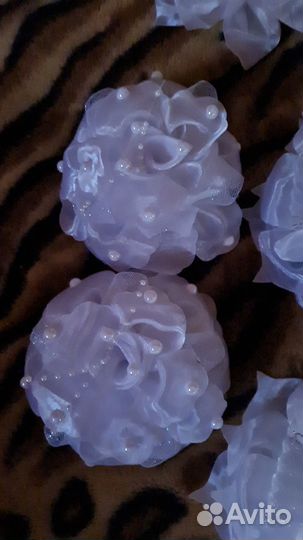 Банты для волос белые 20 шт