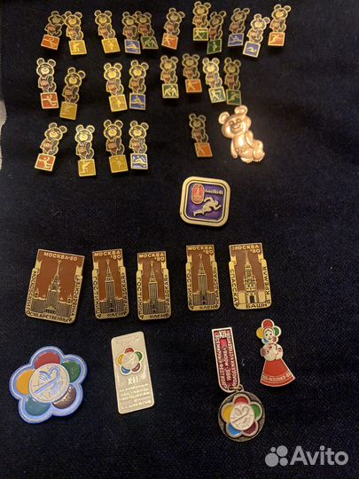 Значки,олимпиада 80, азлк, авиация, спорт