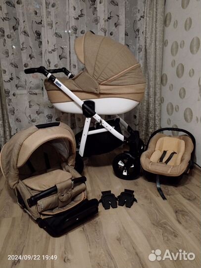 Коляска 3в1 лён