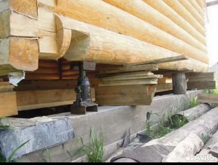 Замена венцов подьем дома