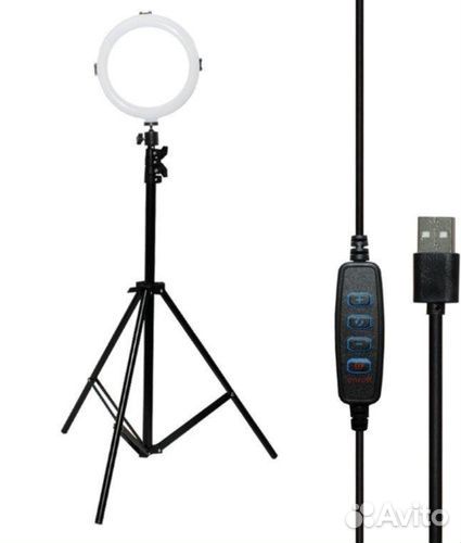 Кольцевая лампа 20 см со штативом