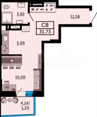 Квартира-студия, 31,4 м², 17/27 эт.