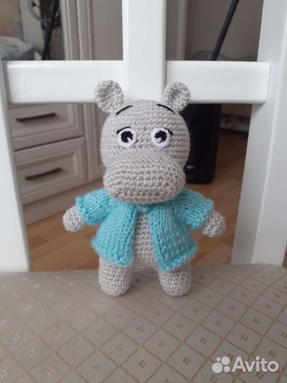 Игрушка бегемот ручной работы