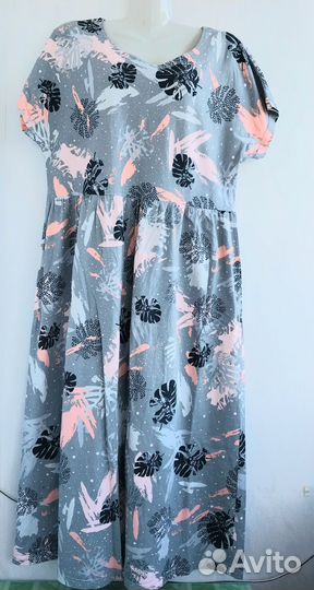 Платье летнее женское длинное 48 размер оверсайз