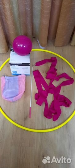 Мяч 18 см,обруч,лента для гимнастики Pastorelli