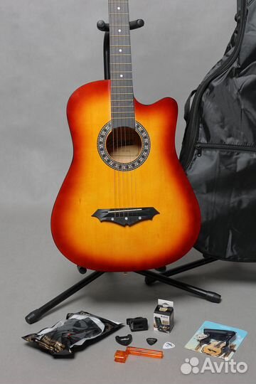 Комплект 8 в 1, Санберст - Гитара + Аксессуары