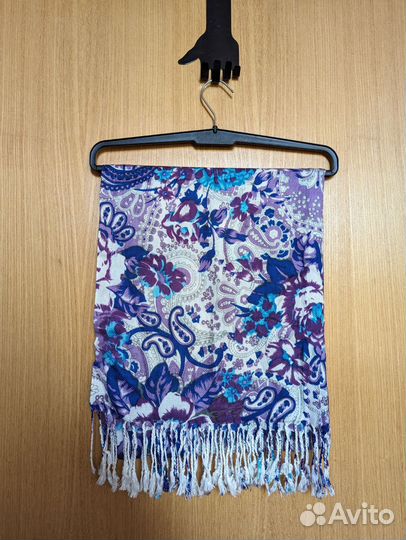 Палантин пашмина кашемир яркий новый сиреневый