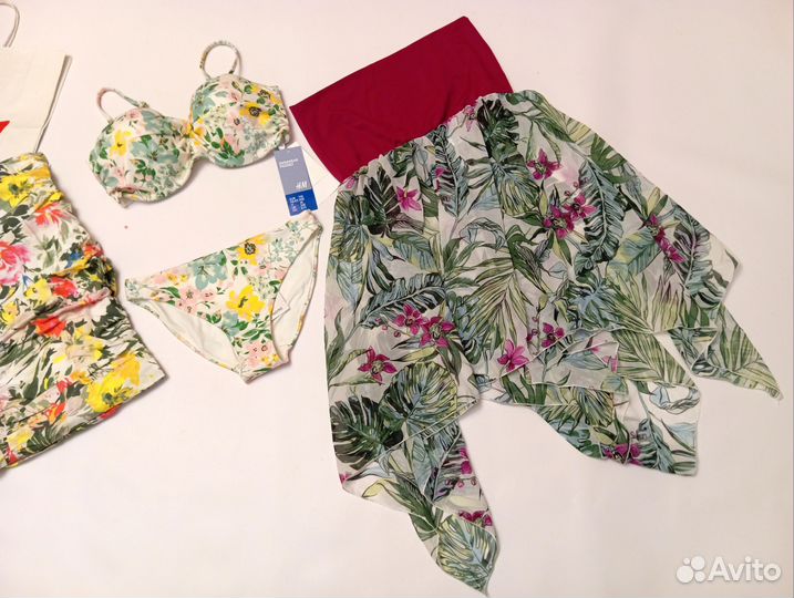 Hm раздельный купальник новый парео новое