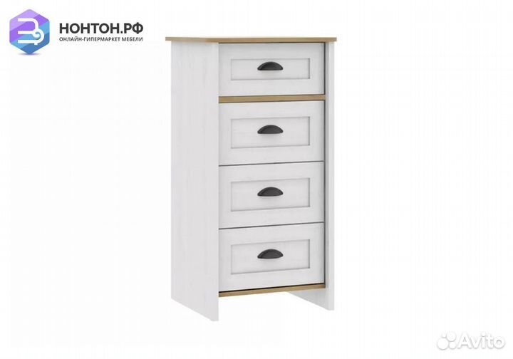 Комод с 4-мя ящикамиТифанидубнебраска / белый