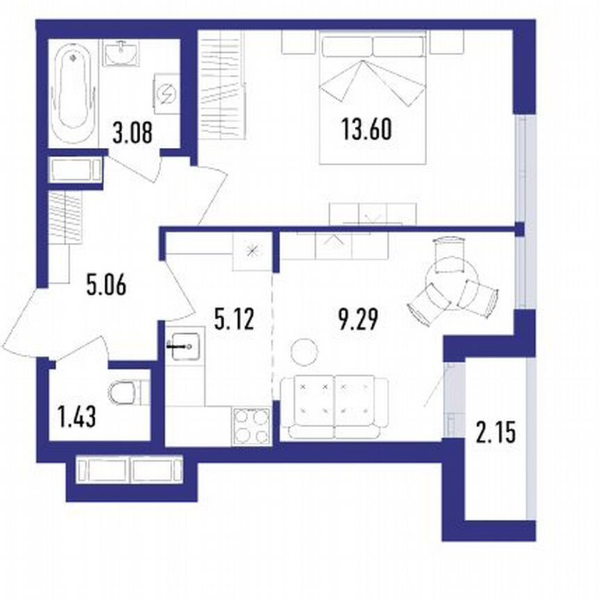 2-к. квартира, 38 м², 6/12 эт.