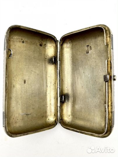 Портсигар лыко чернь серебро 84 проба 1879 г