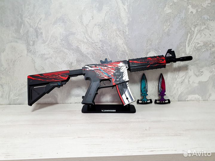 Деревянный автомат М4A4 Samurai Standoff2