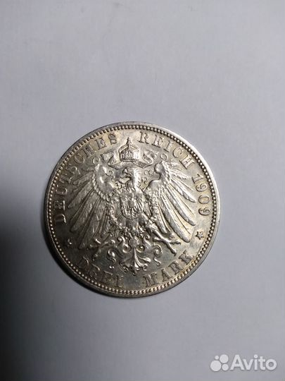 Серебро 3 марки германия