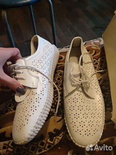 Мокасины балетки п/ботики кожаные 39,5 25,5 см